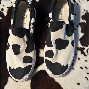 Kids Black and White Slip-On Shoes